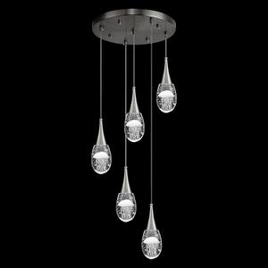 Pendant Light Fixtures 5-Light Kitchen Island Pendant Lights Modern Chandelier Dimmable LED Pendant Lighting for Kitchen Island Dining Room Bathroom Bar, Brushed Nickel 6000K Cool White