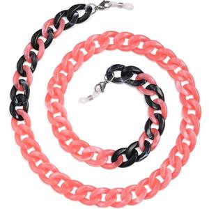 Acrylic Glasses Chain for Women Eye Glasses Holders Around Neck Eyeglass Chain Sunglasses Strap Glasses Lanyard (Blackmixpink)