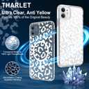 tharlet Magnetic for iPhone 11 Case, Compatible with MagSafe, Anti Yellowing, Cute Cheetah Print Design Women Girls, Slim Shockproof TPU Cover for iPhone 11 (Clear)