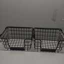 BirdRock Home Stacking Wire Market Baskets with Chalk Label | Set of 2 | Fruit Vegetable Produce Metal Storage Bin for Kitchen Counter | Black