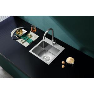 15 inch Drop in Bar Sink, Small Topmount Kitchen Sink Single Bowl, Handmade T-304 Stainless Steel Overmount Kitchen Bar Sink with Basket Strainer