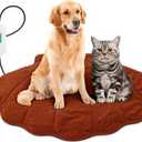 Red Shell shaped Dog heating pad (47"x36"), Obtained FCC and UL Dual Certification, Waterproof, Adjustable Temperature, Machine Washable,for Indoor/Outdoor Use, Suitable for Pets of All Ages (Large)