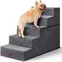 Aodisman Pet Stairs for High Bed, 5-Step Dog Stairs for Small Dogs, Indoor Non-Slip Dog Steps for Old Cats, Puppy, Small Medium Dogs,22.6" H,  Grey, 5, 15.7" x 29.5" x 22.6"
