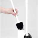 mDesign Hidden Plunger and Brush Set for Toilet Bowl - Combo with Holder Caddy - Modern Toilet Brush and Plunger Set - Aura Collection - White