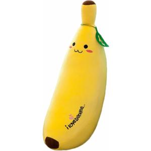 zhidiloveyou Banana Plush Pillow Stuffed Banana Plushie Cute Fruit Toy for Kids, 19.6 inch