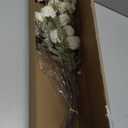 Ling's moment Pompon Mum Artificial Flower, 5pcs Faux Silk Mini Chrysanth with Stems, Bulk Fake Wedding Filler Flowers for DIY Bouquet Centerpieces Arrangements Shower Decorations, White