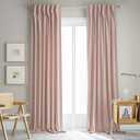 MUMFAS Baby Pink Velvet Curtains for Girls Bedroom, Back Tab Rod Pocket Soundproof Room Darkening Window Drapes Light Blocking Privacy Assured for Living Room 52 x 102 Inch Length, 2 Panels Set