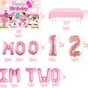 Pink Cow Party Decorations 148PCS Cow Balloons Garland Include High Chair Banner Boxes Cutout MOO MOO Banners for Boys Girls Farm Animal Themed Baby Shower Birthday Party Decorations Supplies