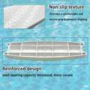 Pool Ladder Steps Replacement, 18" Universal Heavy Duty Pool Ladder Steps, Swimming Pool Ladder Steps for Inground Pools & Above Ground Pool with 6 PCS Bolts and 3 Reflective Strips (3 Pack)