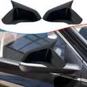 MUXEE Side Mirror Cover, for Hyundai Sonata 2015 2016 2017 2018 2019, 2PCS Turn Signal housing Cover Accessories - Bright Black(with Turn Signal housing Slot)