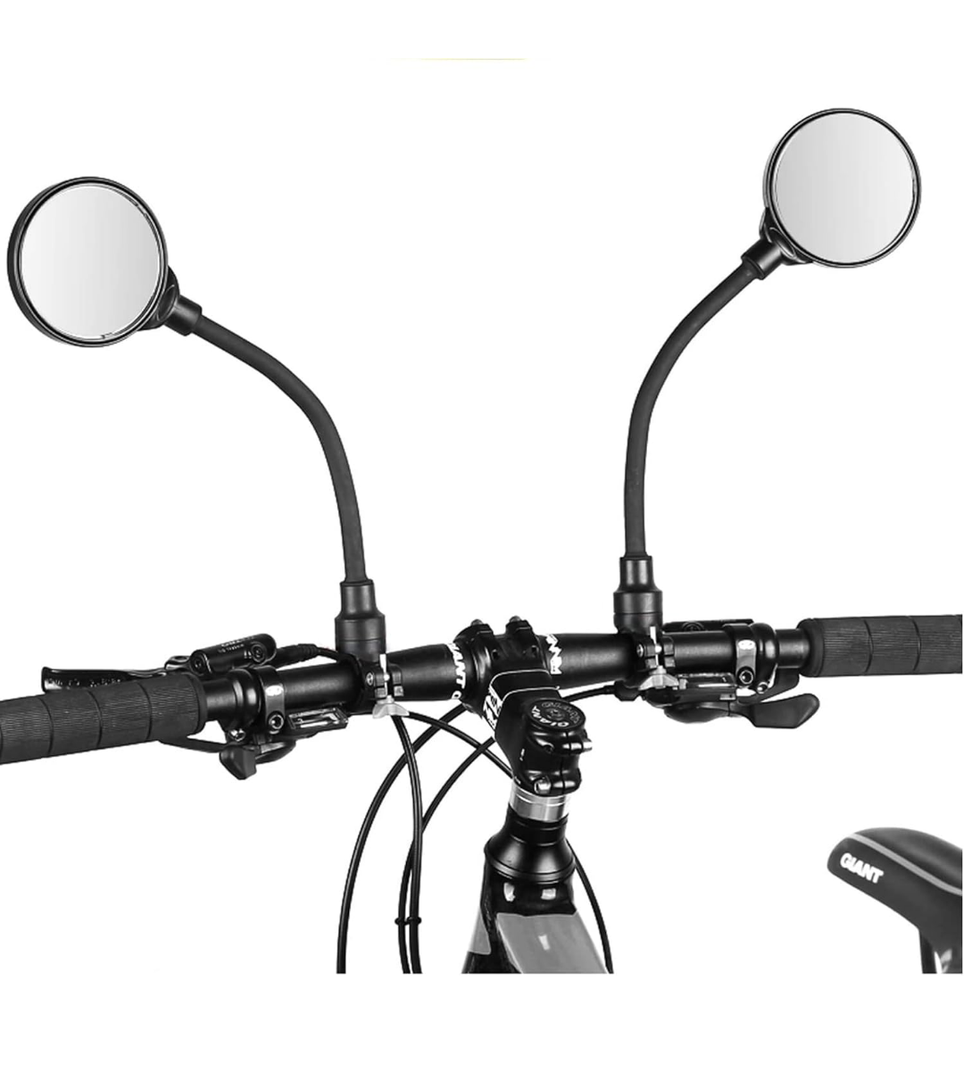 Bike Mirror, Adjustable Handlebar Rear View Mirrors For Mountain Road Bike Bicycle Electric Motorcycle (Black-2PC)