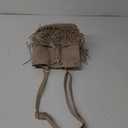 Leather Bucket Bags for Women Crossbody Fringe Purses with Drawstring Ladies Tassel Hobo and Shoulder Handbags Beige