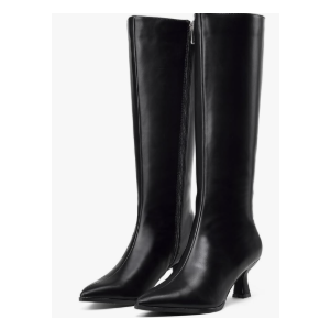 Women's Knee High Pointed Toe Tall Boots (Black, 8)