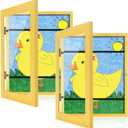 [2-Pack] Kids Art Frames, 8.5x11 Front Opening Kids Artwork Frames Changeable, Milk Yellow Artwork Display Storage Frame for Wall, Holds 50 Pcs, for 3D Picture, Crafts, Children Drawing, Hanging Art,