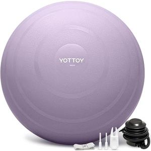 YOTTOY Anti-Burst Exercise Ball for Working Out, Yoga & Pregnancy, Extra Thick Workout Ball for Physical Therapy & Fitness (18IN/48-55cm)