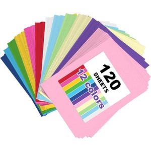 Large Construction Paper Assorted for Art Supplies 17.3”x23.4” Colored Craft Paper for Drawing DIY Art Project 120 Sheets