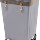 StorageWorks 160L Laundry Basket with Wheels, Large Rolling Hampers for Clothing Organizer, Dirty Clothes Basket for Hotel, Home, Closet, Dorm, Light Grey