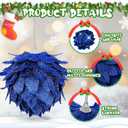 Syhood 12 Pcs Christmas Ball Ornaments Glitter Pinecone Balls Xmas Tree Decoration Hanging Pinecone Ornaments Rustic Pine Cones for Xmas Winter Party Holiday Wedding Home Decorations(Royal Blue)