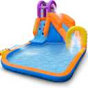 Mega Tornado Twist Inflatable Water Slide for Kids - Water Park with Slides, Climbing Wall, Water Cannon and Splash Pool - Ages 5 and Up - with Blower