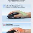 Wireless Mouse for Laptop, 2.4GHz Computer Mouse with USB-A Port &USB-C Adapter, Cordless Office Mice with 6 Buttons & 3 Level DPI for Small to Medium Hands, Work with PC, Desktop, Tablet - M21