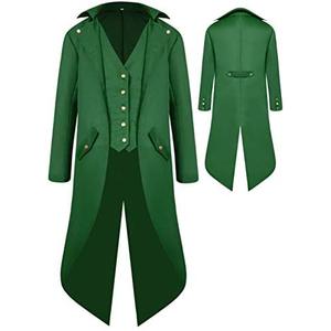 Boys Medieval Tailcoat Jacket Halloween Costumes, Gothic Steampunk Vintage Victorian Frock Uniform Coat, Mwdium