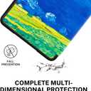 Smart Case Compatible with 7" Kindle Paperwhite 12th Generation (2024) and Kindle Colorsoft Signature Edition - Premium PU Leather Cover with Auto Sleep/Wake, Green Wheat Field