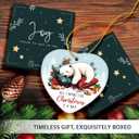 2 x 2025 Funny Christmas Ornaments Polar Bear for Kids, Cute Polar Bear Gifts for Women Men Coworkers Neighbors, Funny Gifts for Friends, Ceramic Ornament for Christmas Tree Decorations