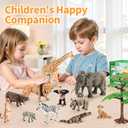12PCS Realistic Safari Animals Figures Learning Toys Set, Large African Animal Toys, Wild Zoo Animal Toys, Educational Playset Toys for Boys Girls, Birthday Gift for Toddlers Kids