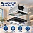 Bathroom Exhaust Fan with Heater & LED Light, 1800W, 150 CFM, Black, Large