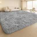 Large 9x12 Area Rug for Living Room, Soft Shag Rugs for Bedroom, Non-Slip Ultra Fluffy Rug,Modern Plush Carpet for Girls Boys Kids Room Dorm,Fuzzy Rug for Home Decor Aesthetic,Gray