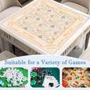 Elpwk Beige Nautical Coastal Beach Shell Mahjong Mat 31.5" x 31.5", Bow Non-Slip Noise Reduction Mahjong Table Cover Accessories Supplies for Dominoes Poker Card Board and Tile Games Gifts