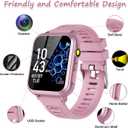 Wiszodet Smart Watch for Kids with 39 Games HD Touch Touchscreen Alarm Clock, Camera Music Player Pedometer Flashlight 12/24 hr Video & Audio Recording, Toys Gift for 3-12 Years Old Girls