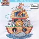 Tobin Noah's Ark Stamped for Cross Stitch Baby Quilt Kit, 43" x 34"