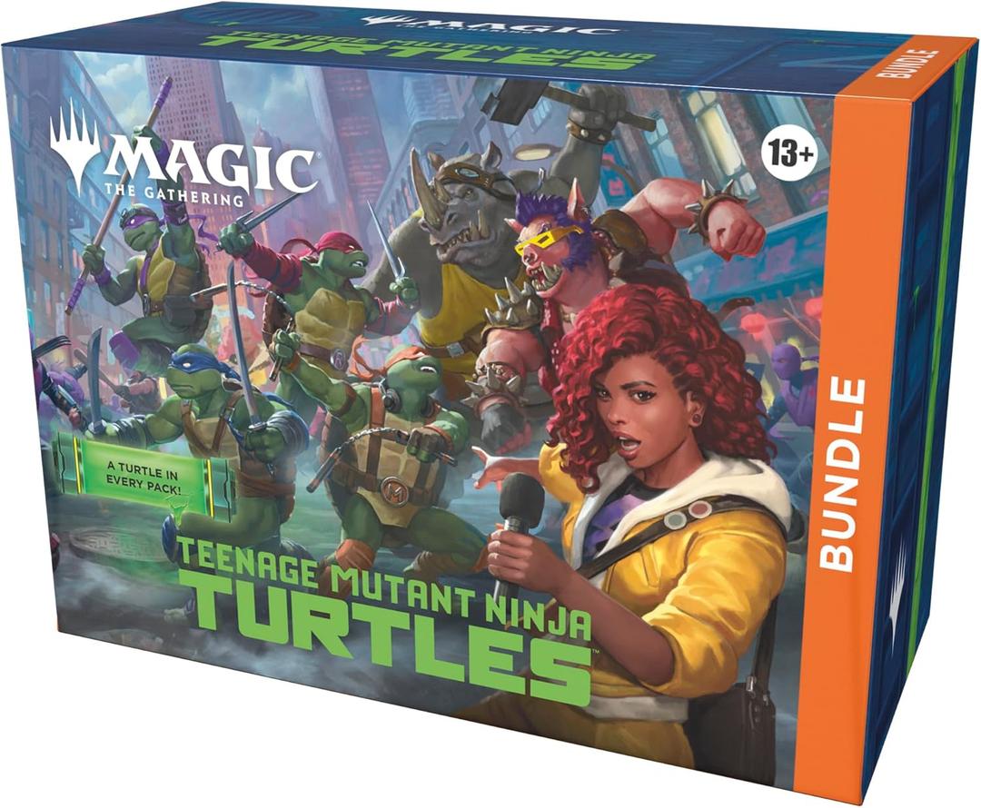 Magic: The Gathering | Teenage Mutant Ninja Turtles - Bundle | 9 Play Boosters, 30 Lands, Foil Alt-Art Promo Card + Exclusive Accessories | Collectible Trading Card Game, 26.751 Cubic Inches