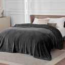 Bedsure GentleSoft Fleece Blanket California King Size Charcoal - Lightweight Plush Fuzzy Cozy Soft Bed Blankets, 102x96 inches