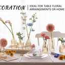 SUPMIND 16Pcs Glass Bud Vase Set, Small Flower Vases in Bulk for Centerpieces, Mini Vintage Amber Vase for Wedding, Home Decor, Table Decoration - Gold Amber