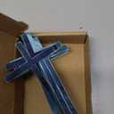 12pcs Slim Acrylic Cross Cake Charm, Christening Baptism Confirmation, Acrylic Cross Cake Decoration (6'', Silver Mirror)