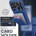 SSLOTSCASE for Samsung Galaxy S26 Ultra Case with 2X Screen Protector, [9H Hardness] Military-Grade Shatterproof, Kickstand & Card Holder & Sliding Lens Cover, Durable Phone Cover for S26 Ultra, Blue