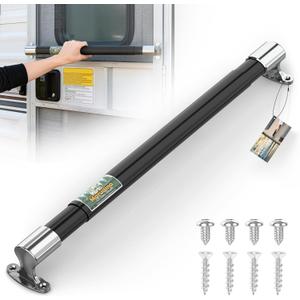 Marudina RV Screen Door Handle Grab Bar,Adjustable 21.7"-33",Heavy Duty Aluminum RV Door Handle with Extra Wide Grip for Camper,Travel Trailer,Motorhome (Black)