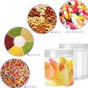 20 Pack 4oz Clear Plastic Jars with Lids,115ml Wide-Mouth Refillable Storage Containers,Empty Round Containers for Candy,Beads,Lotion,Slime Making and Food Storage