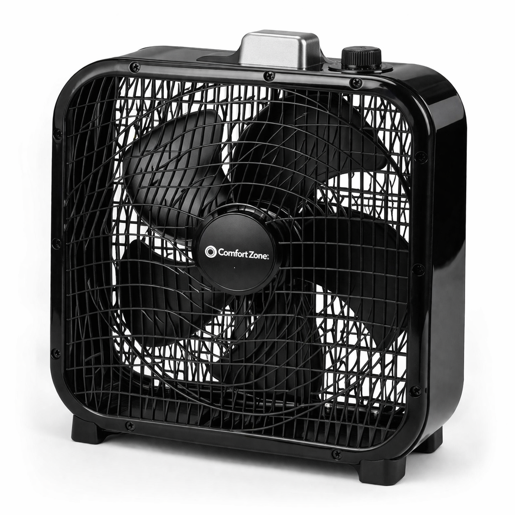 Comfort Zone Box Fan with Carry Handle, 20 inch