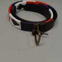 GauchoLife Polo Belt Hand-Stitched leather belt (Red/White/Blue, 34)