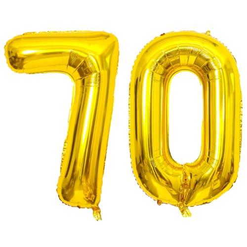 Gold Number Balloons Birthday Balloons - Giant Gold Number 70 Balloon 40 inch, Numbers Balloon 10th Birthday Decorations, Gold Party Supplies for Women Men