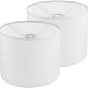 White Lamp Shades Set of 2, Drum Lampshades 13" Top x 13" Bottom x 10" High (Spider), Replacement Lamp Shades Natural Linen Hand Crafted for Table Lamps Floor Lamps Pendent Light, Assembly Required