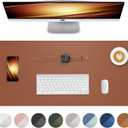 Leather Desk Mat, Mouse Pad,Office Desk Pad, Non-Slip PU Leather Desk Blotter Mat, Laptop Desk Pad, Waterproof Desk Writing Pad for Office and Home (Brown,31.5" x 15.7")