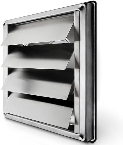 calimaero® VKE 6" Inch Dryer Vent Cover – Outdoor Stainless Steel Grille with Moving Flaps – Fits Only with Metal Ducts for HVAC & Dryer Systems
