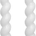 Spiral Taper Candles Twisted Candlesticks -7.5 INCH Short Candle Sticks White Tapered Candles for Home Dinner Holiday Household Wedding Party,2pcs (2X-White)