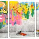 Novatique Banksy Wall Art Street Graffiti Wall Art Abstract Graffiti Picture Canvas Print Teenagers Street Art Painting Decor for Living Room Bedroom,12x 16x3Pcs (16"Hx12"Wx3Pcs)
