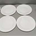 11 inch Dinner Plate Set of 6, Lightweight Round Opal Glass White Dinnerware Plates, Dishwasher and Microwave Safe