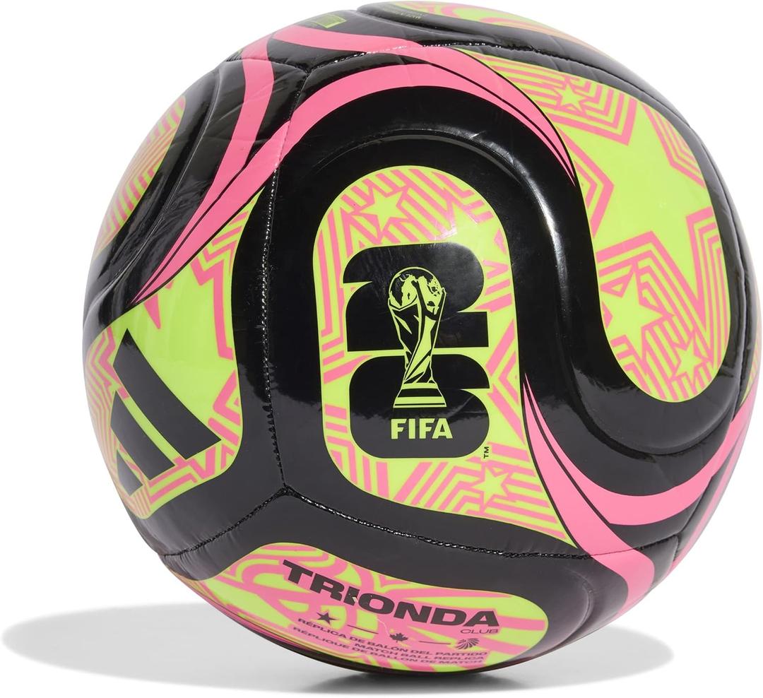 adidas FIFA World Cup 26 Trionda Soccer Ball (4, Black/Lucid Lemon/Lucid Pink Club)